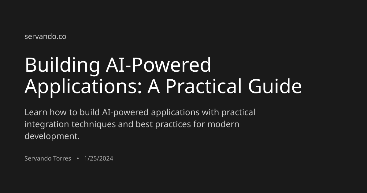 Building Ai Powered Applications A Practical Guide